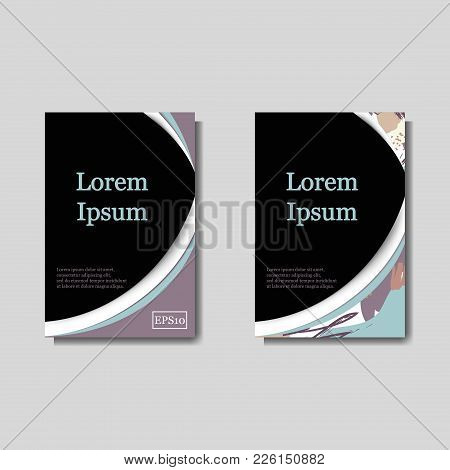 Minimal Vector Covers Set. Artistic Painted Design Set. Abstract Gradient Pattern Background. Eps10.