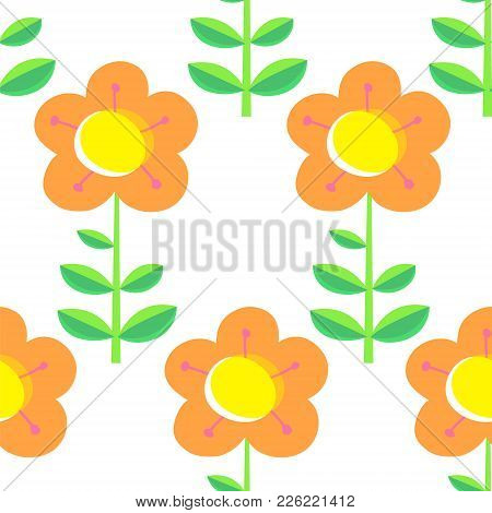 Floral Seamless Pattern With Tranparency Elements. Background With Abstract Bright Flowers. Vector I