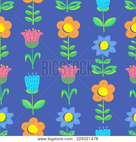 Floral Seamless Pattern With Tranparency Elements. Background With Abstract Bright Flowers. Vector I