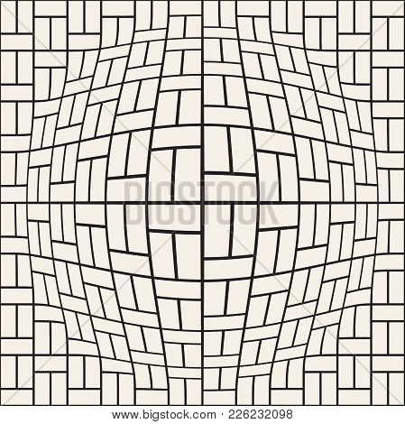 Halftone Bloat Effect Optical Illusion. Abstract Geometric Background Design. Vector Seamless Retro 