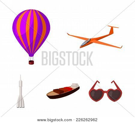 A Drone, A Glider, A Balloon, A Transportation Barge, A Space Rocket Transport Modes. Transport Set 