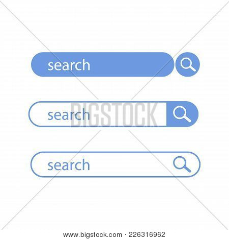 Search Bar Set With Texyt Here And Magnifyer.