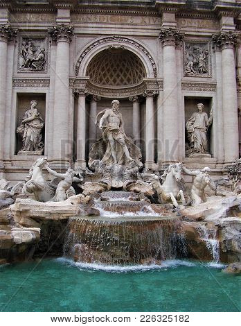 The Beautiful Trevi Fountain In Rome, Italy