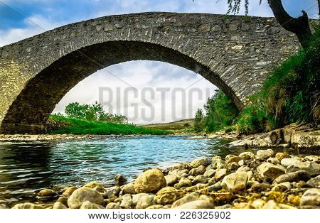 View On Old Stone Bridge In The Highlnads Of Scotland