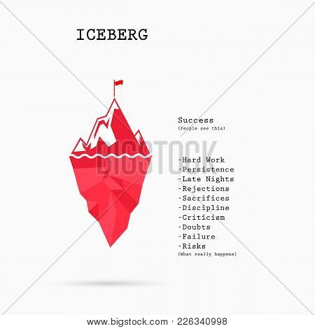 Risk Analysis Iceberg Vector Layered Diagram.iceberg On Water Infographic Template.business And Educ