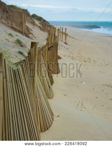 Empty Beach In A Cold Winter Day, Taken At Noon In Esposende, Portugal
