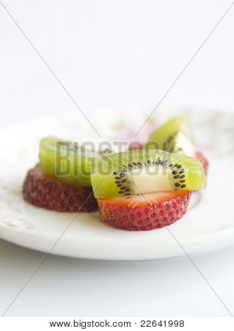 Jordbær og Kiwifruits