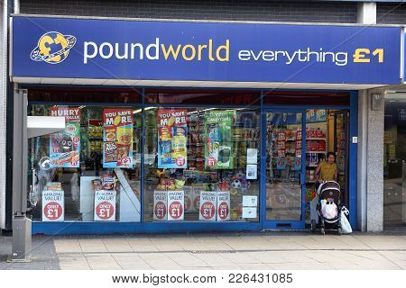 Rotherham, Uk - July 10, 2016: Poundworld Discount Store In Rotherham, Uk. Poundworld Has Over 350 S