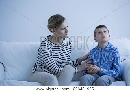Autistic Boy And Carer