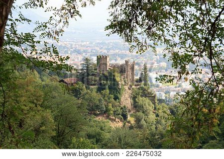 Castle Brunnenburg And Merano Cityscape Panorama, South Tyrol