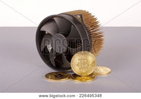 Bitcoin Mining Device And Symbolic Coins As A Profit Concept