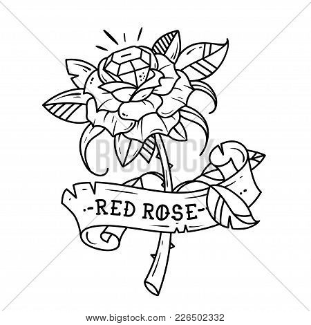Wallpaper Tattoo Red Rose Blue Vector Photo Free Trial Bigstock HD