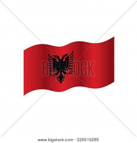 Albania Flag, Vector Illustration On A White Background
