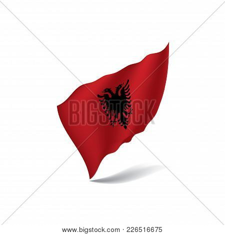 Albania Flag, Vector Illustration On A White Background