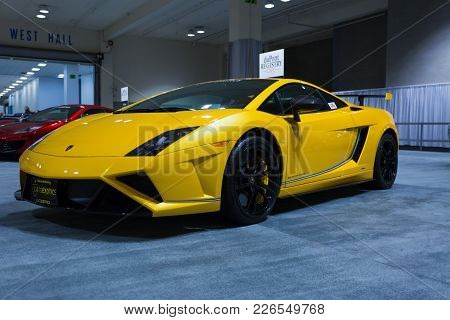 Seattle, Wa - November 12, 2017: Seattle International Auto Show. Lamborghini Gallardo Lp 570-4 Squa