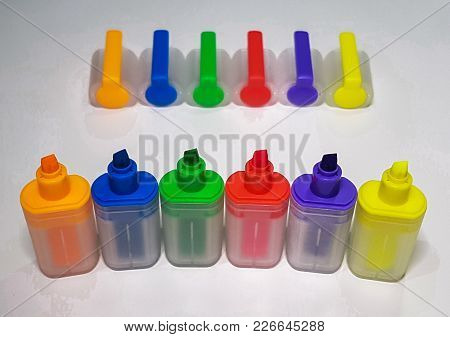 Lined Up Highlighter Markers