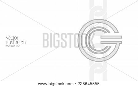 Global Cryptocurrency Gcc Coin Geometric Symbol. Gray White Monochrome Neutral Abstract Blockchain D