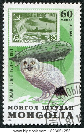 Mongolia-circa 1981: A Stamp Printed In The Mongolia, Dedicated To The 50 Th Anniversary Of The Pola