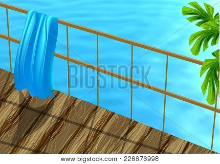 Beach Towel. Classic Stripes In Various Shades Of Blu