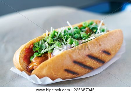 tasty vegan meatless hot dog