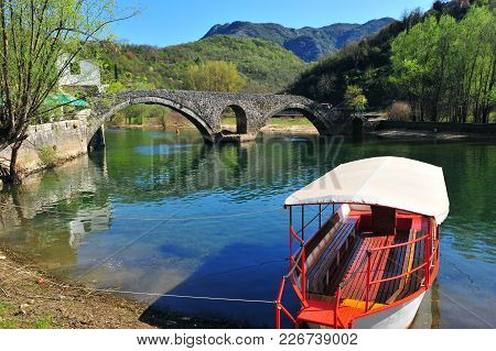View Of The Roman Bridge In Rieka Crnojevica, Montenegro