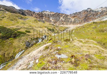 Small Waterfall In Laguna Turquesa