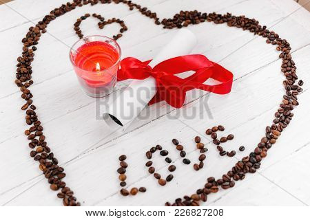 Heart Made Of Coffee Beans