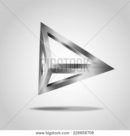 Graphic Of Metallic Triangle In Futuristic Style