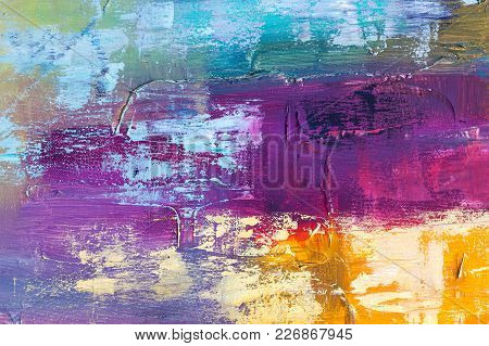Abstract Oil Paint Texture On Canvas, Background