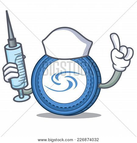 Nurse Syscoin Character Cartoon Style Vector Illustration