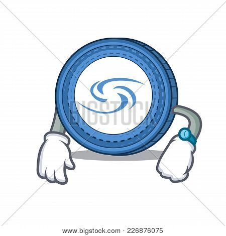Waiting Syscoin Mascot Cartoon Style Vector Illustration