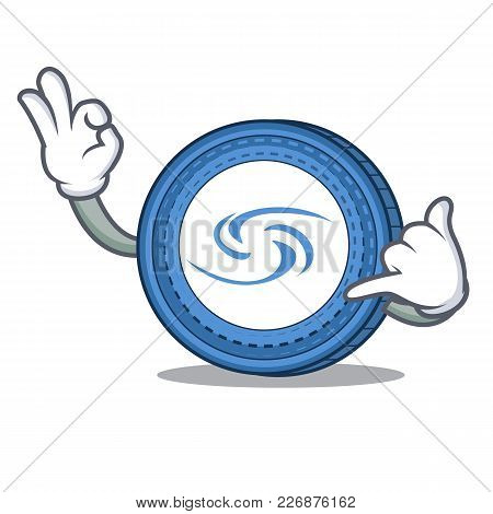 Call Me Syscoin Mascot Cartoon Style Vector Illustration