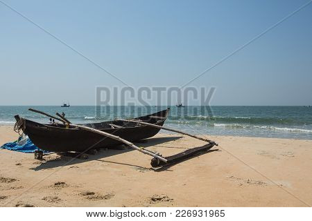Fishing Boat At Colva Beach , South Goa