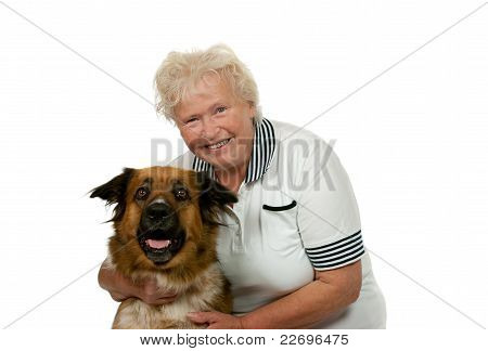 Senior Woman With Her Dog