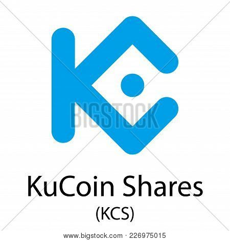 Colorful Kucoin Shares Cryptocurrency Symbol Isolated On White Background