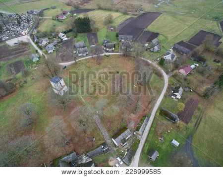 Aerial View Of Vytautas Hill (vytauto Kalnas) In Kraziai Town, Lithuania