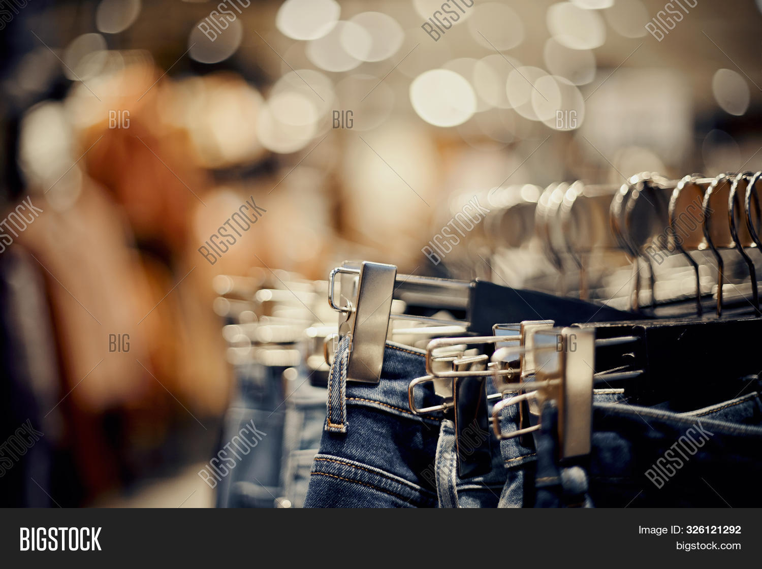 Jeans On Hanger Store Image & Photo (Free Trial) Bigstock