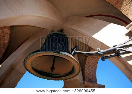 Bell In The Castle Keep Tower (torre Del Homenaje), Antequera, Malaga Province, Andalucia, Spain, Eu
