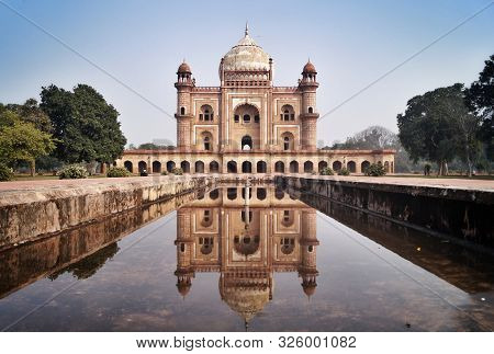 Tomb Of Safdar Jang, A Sandstone And Marble Mausoleum In Delhi, India. It Was Built In 1754 In The L