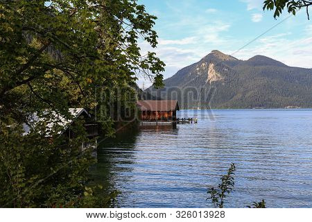 Fishing Hut At The Walchensee In Germany