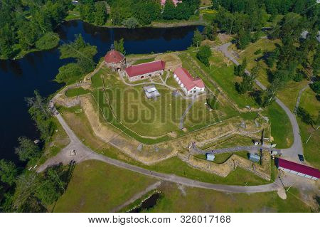 View Of The Ancient Korela Fortress On A Sunny June Day (aerial Photography). Priozersk, Russia