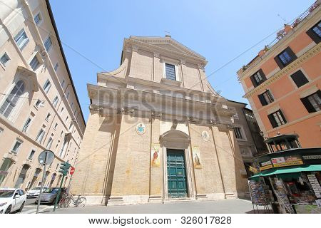 Rome Italy - June 13, 2019: Sant Andrea Delle Fratte Church Rome Italy