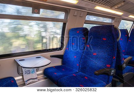 Tel Aviv-yafo, Israel, September 17, 2019 : Rows Of Armchairs And A Table Near A Window In The Upper