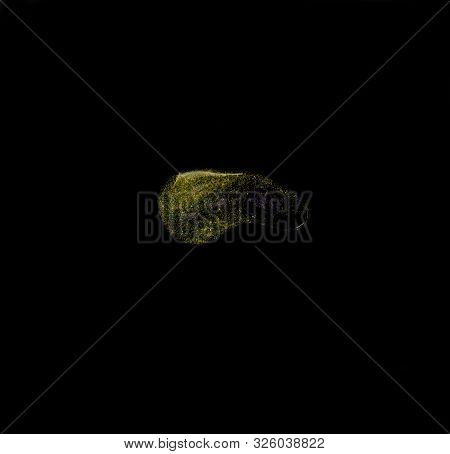 Cream Gel Gold Or Yellow Transparent Cosmetic Sample Texture With Bubbles. Scrub Sample Texture With