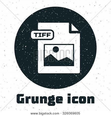 Grunge Tiff File Document. Download Tiff Button Icon Isolated On White Background. Tiff File Symbol.