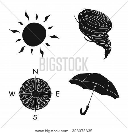 Vector Design Of Weather And Climate Icon. Set Of Weather And Cloud Stock Vector Illustration.