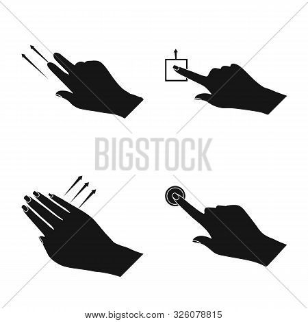 Vector Illustration Of Touchscreen And Hand Sign. Set Of Touchscreen And Touch Stock Vector Illustra