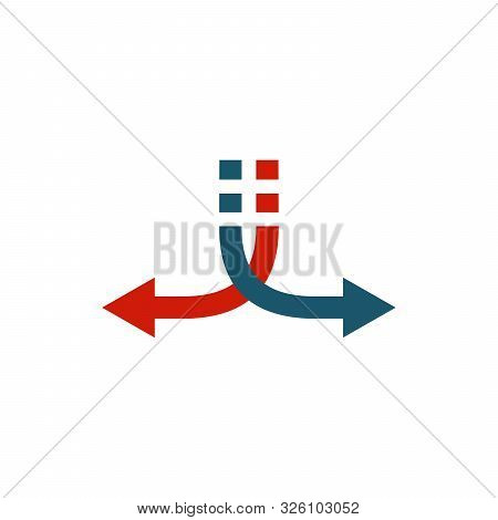 Decision Arrows In Opposite Direction. Stock Vector Illustration Isolated On White Background.