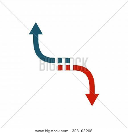 Decision Arrows In Opposite Direction. Stock Vector Illustration Isolated On White Background.