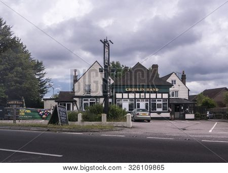 The Cross In Hand Public House In The Town Of Heathfield, East Sussex, Uk